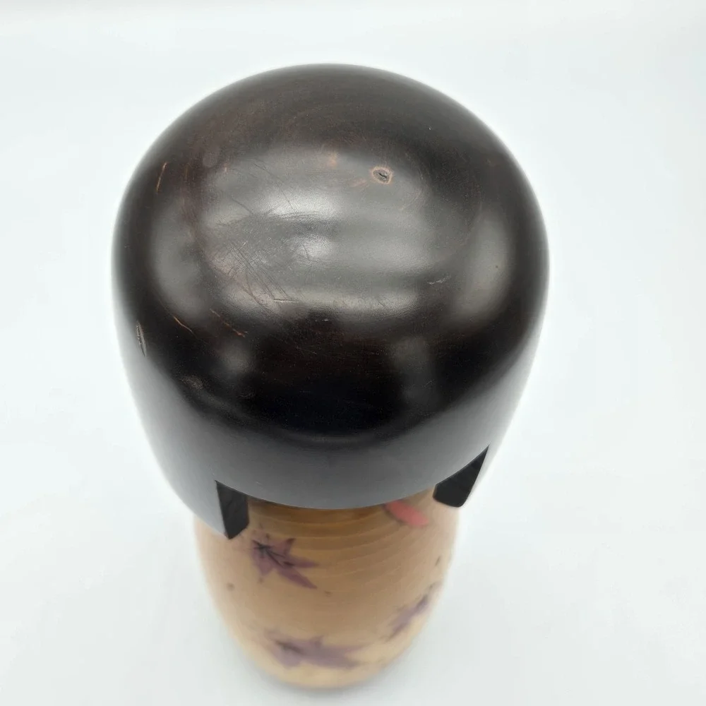 USABURO Kokeshi Doll Golden Autumn Zelkova Wood Japan Large 10.5